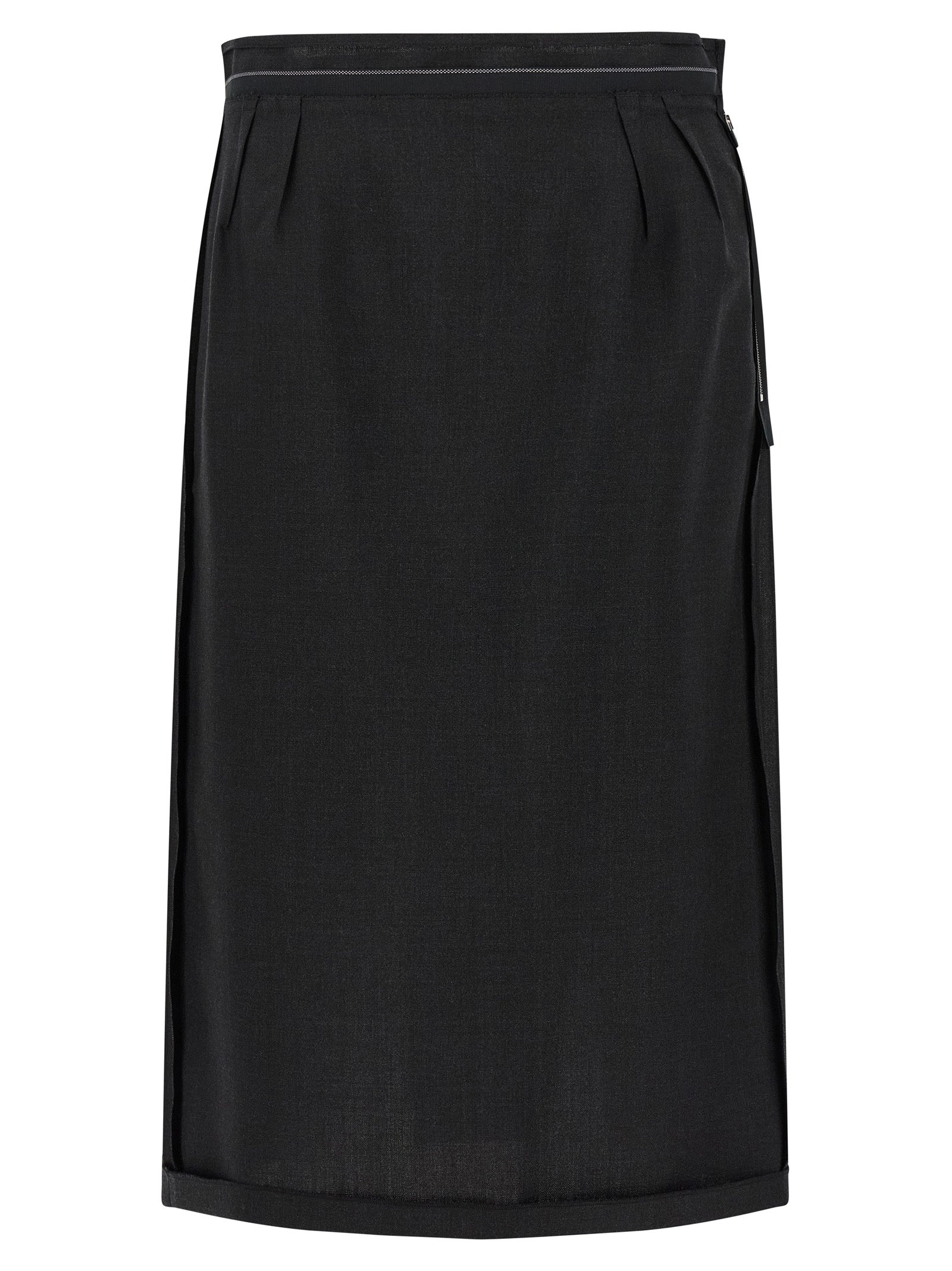 Maison Margiela Black Virgin Wool Midi Skirt