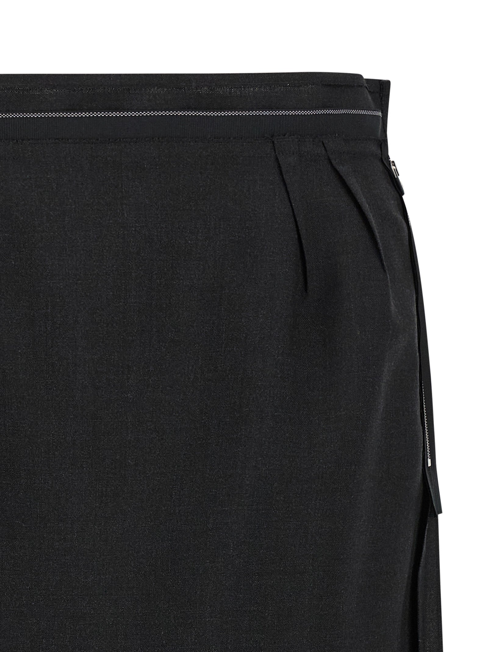 Maison Margiela Black Virgin Wool Midi Skirt