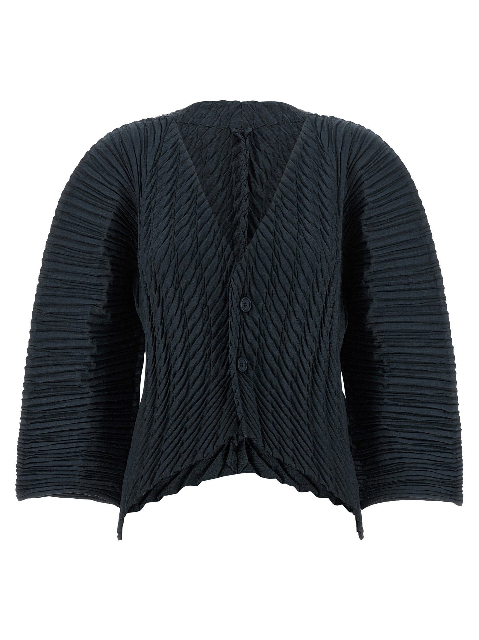 Issey Miyake Black Polyester Cardigan