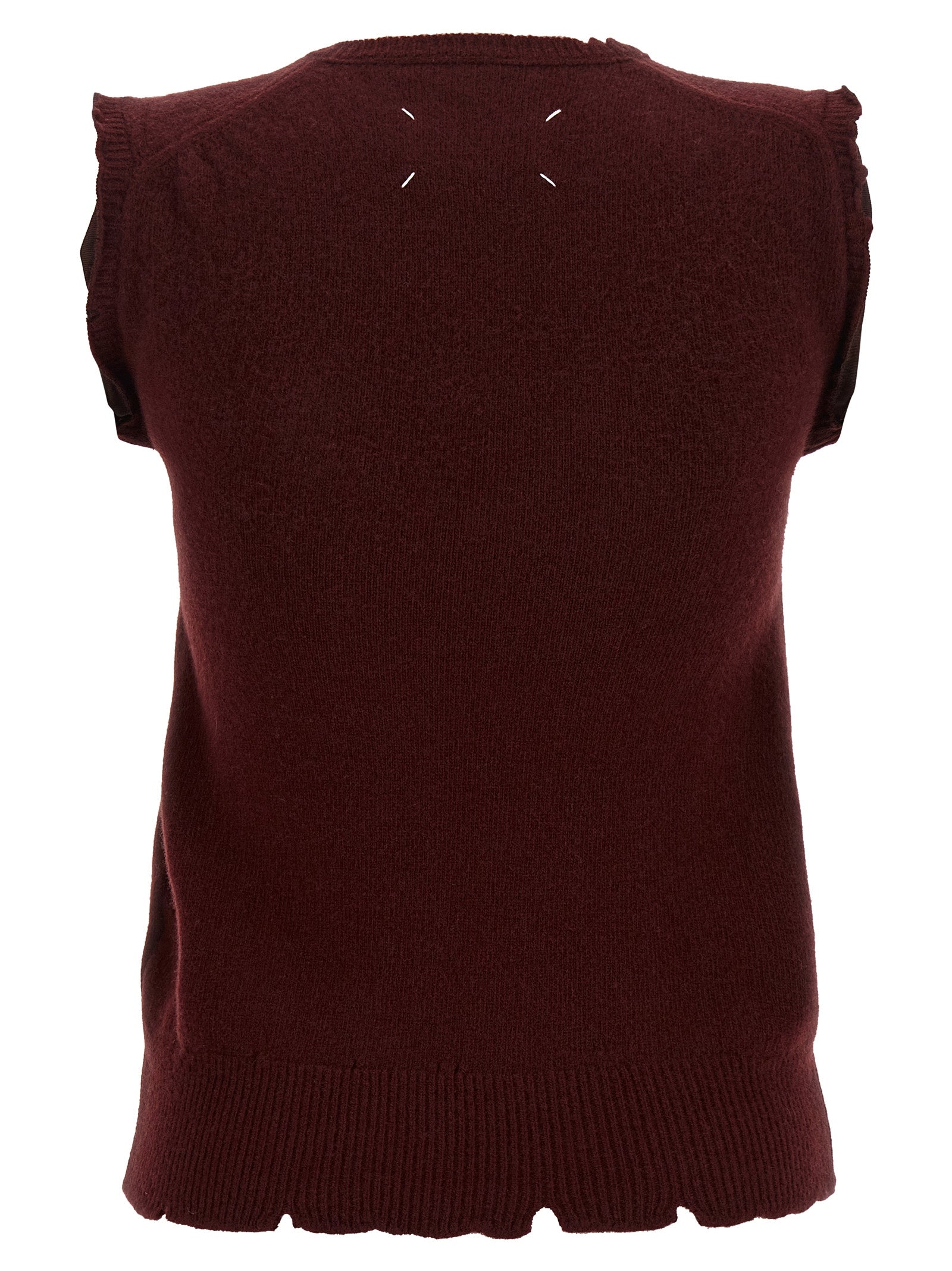 Maison Margiela Bordeaux Virgin Wool Sleeveless Jacket