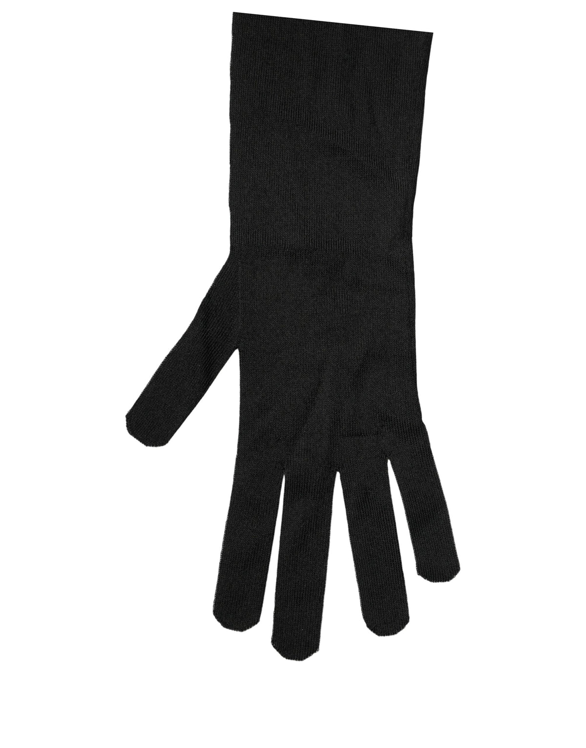 Dolce & Gabbana Black Polyester Long Elbow Length Gloves