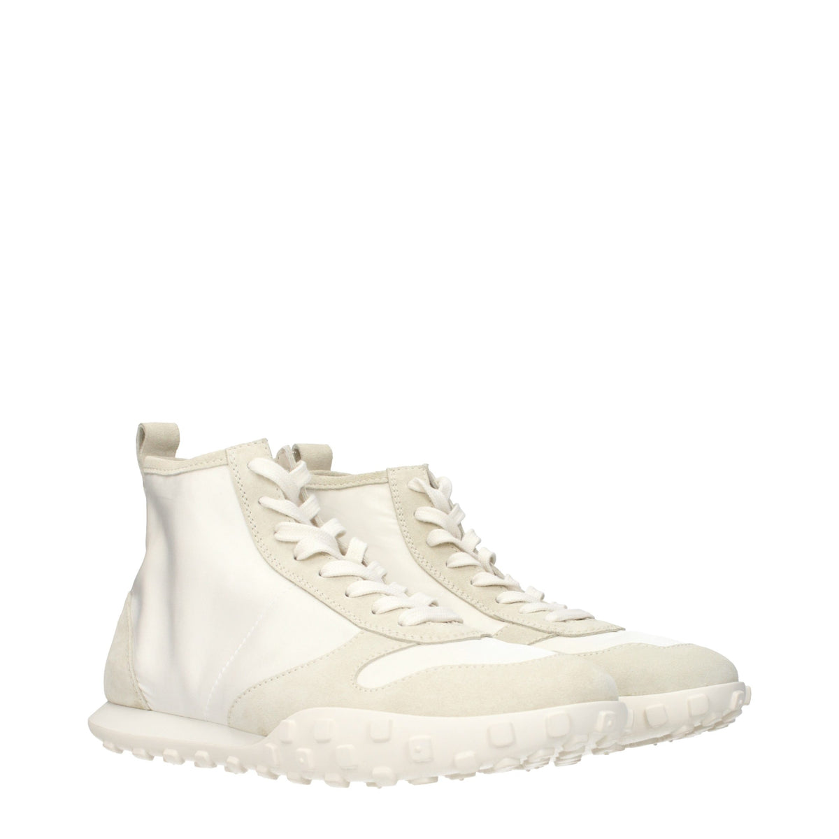 Jil Sander White Fabric High Top Sneakers