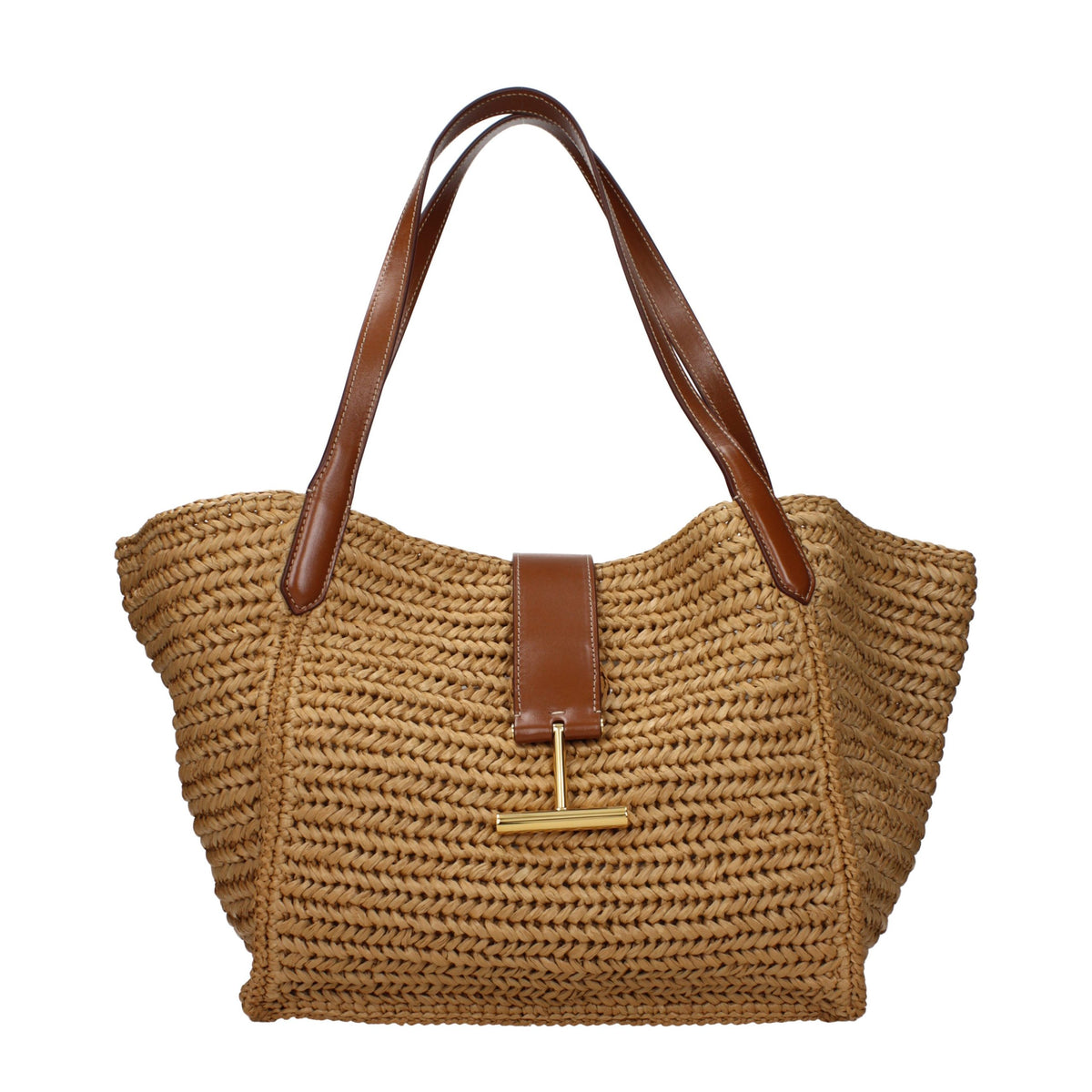 Tom Ford Beige Raffia Shoulder Bag