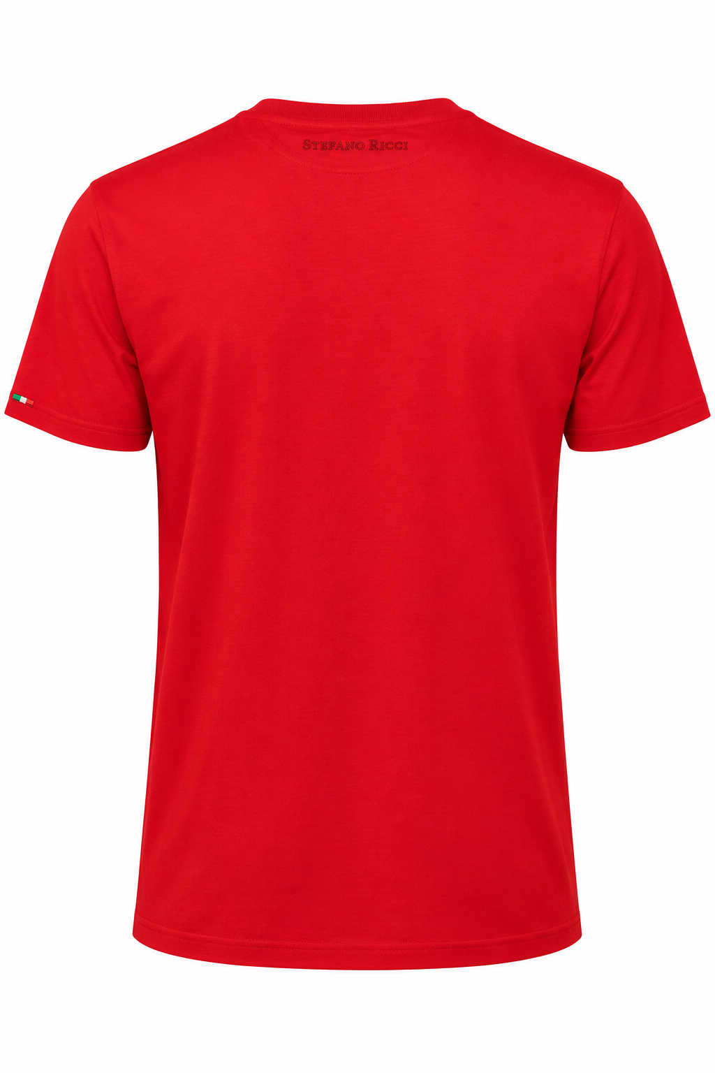 Stefano Ricci Silk Cotton T-Shirt Tiger Embroidery | Red