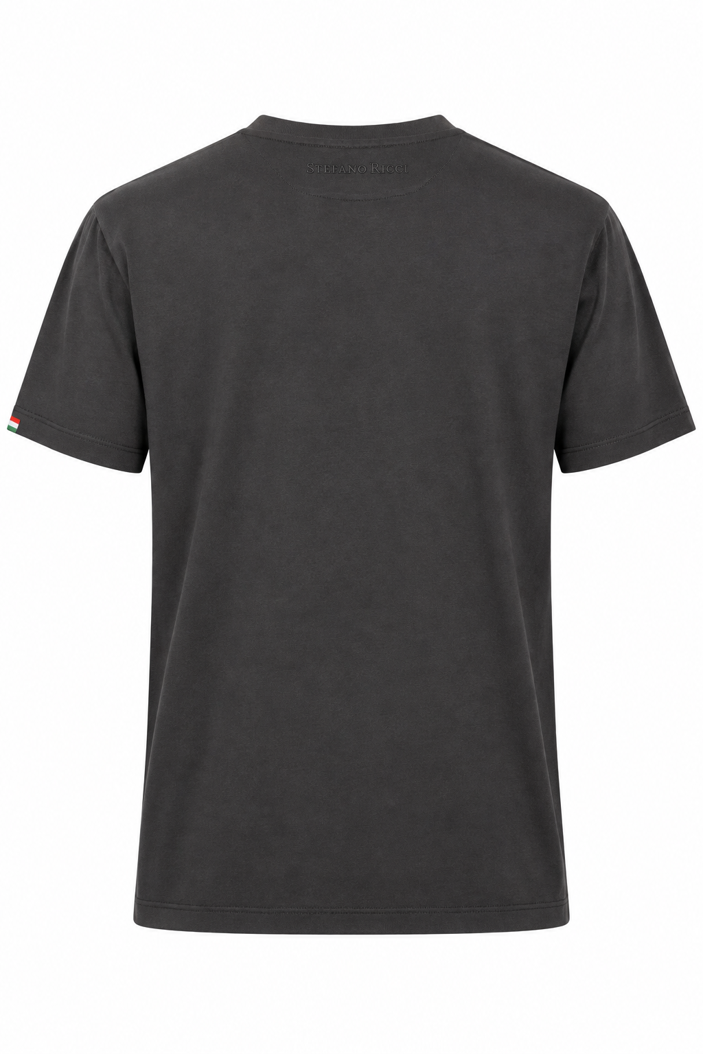 Stefano Ricci Silk Cotton T-Shirt with Eagle Embroidery | Black