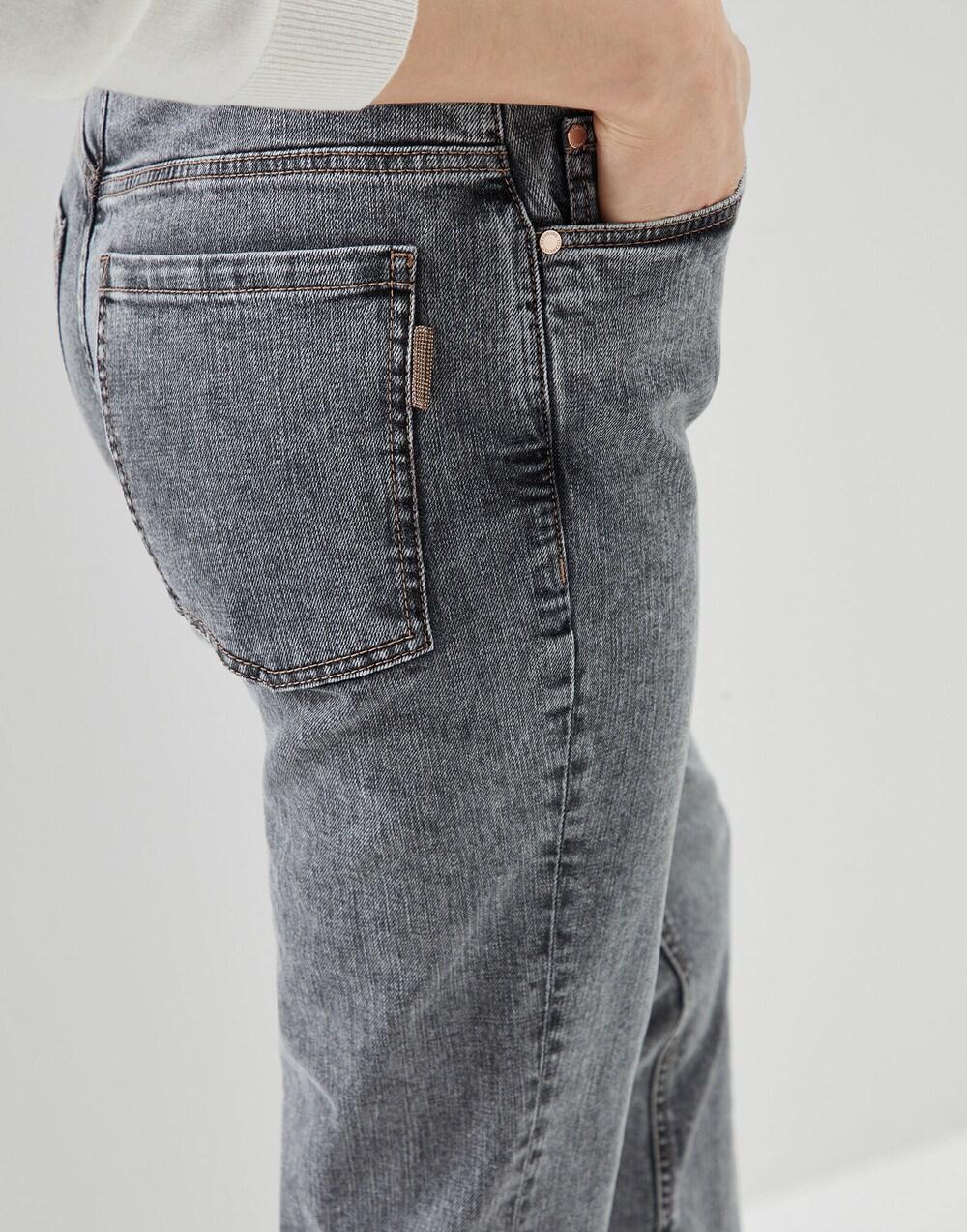 BRUNELLO CUCINELLI WOMEN'S GREY STRAIGHT LEG TROUSERS