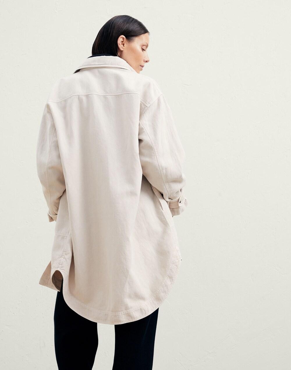 BRUNELLO CUCINELLI WOMEN'S LIGHT BEIGE OVERSIZED JACKET
