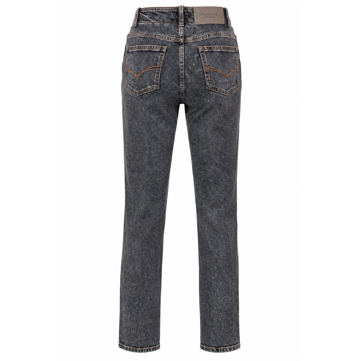 Peserico Gray Stonewashed Cropped Mid Rise Skinny Jeans