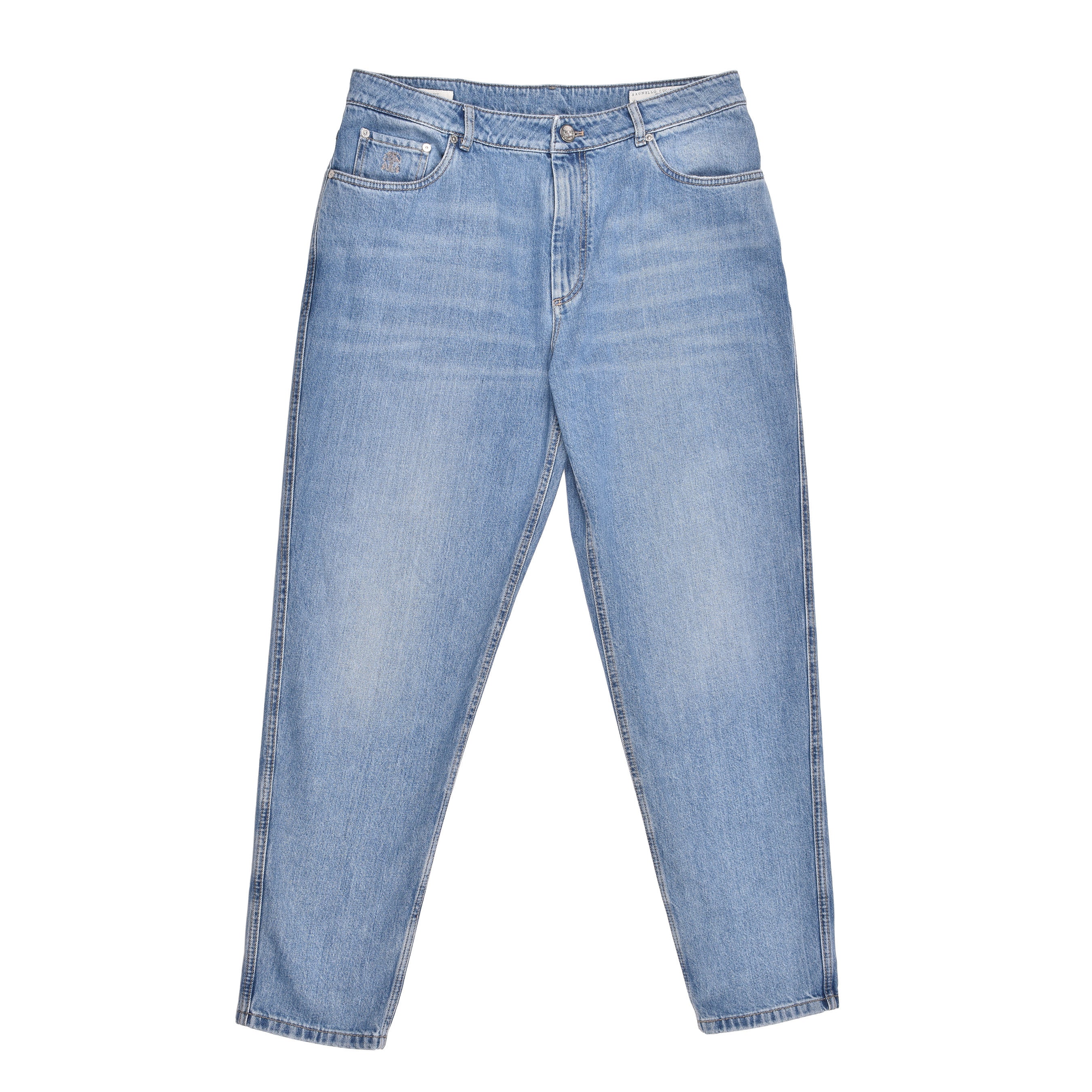 BRUNELLO CUCINELLI MEN'S BLUE DENIM STYLE TROUSERS