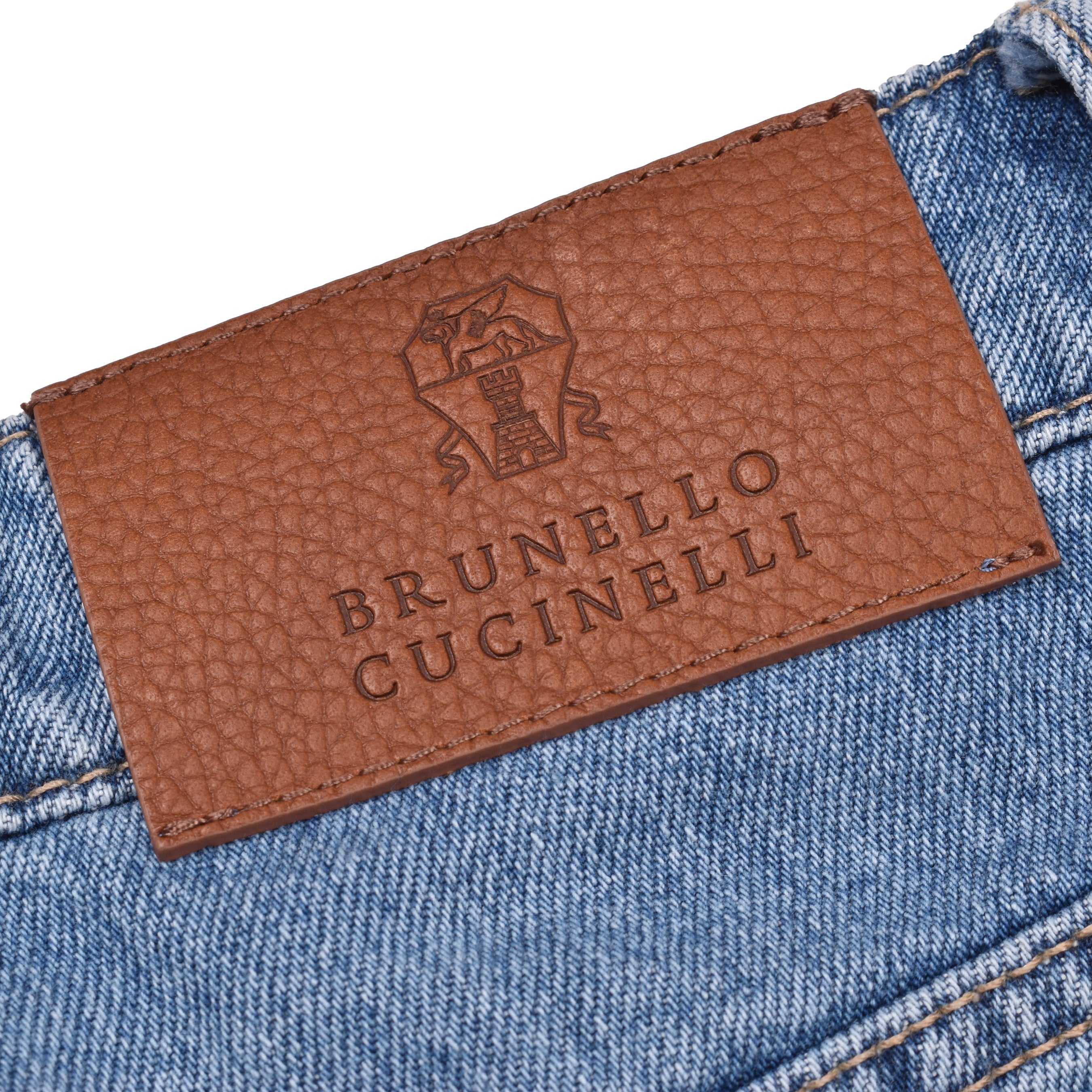 BRUNELLO CUCINELLI MEN'S BLUE DENIM STYLE TROUSERS