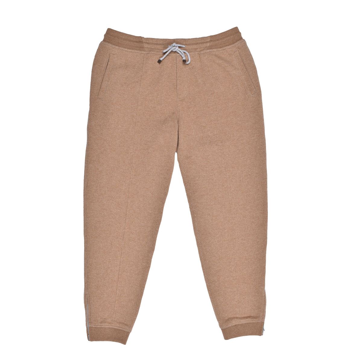 BRUNELLO CUCINELLI MEN'S CAMEL CASHMERE JOGGER TROUSERS