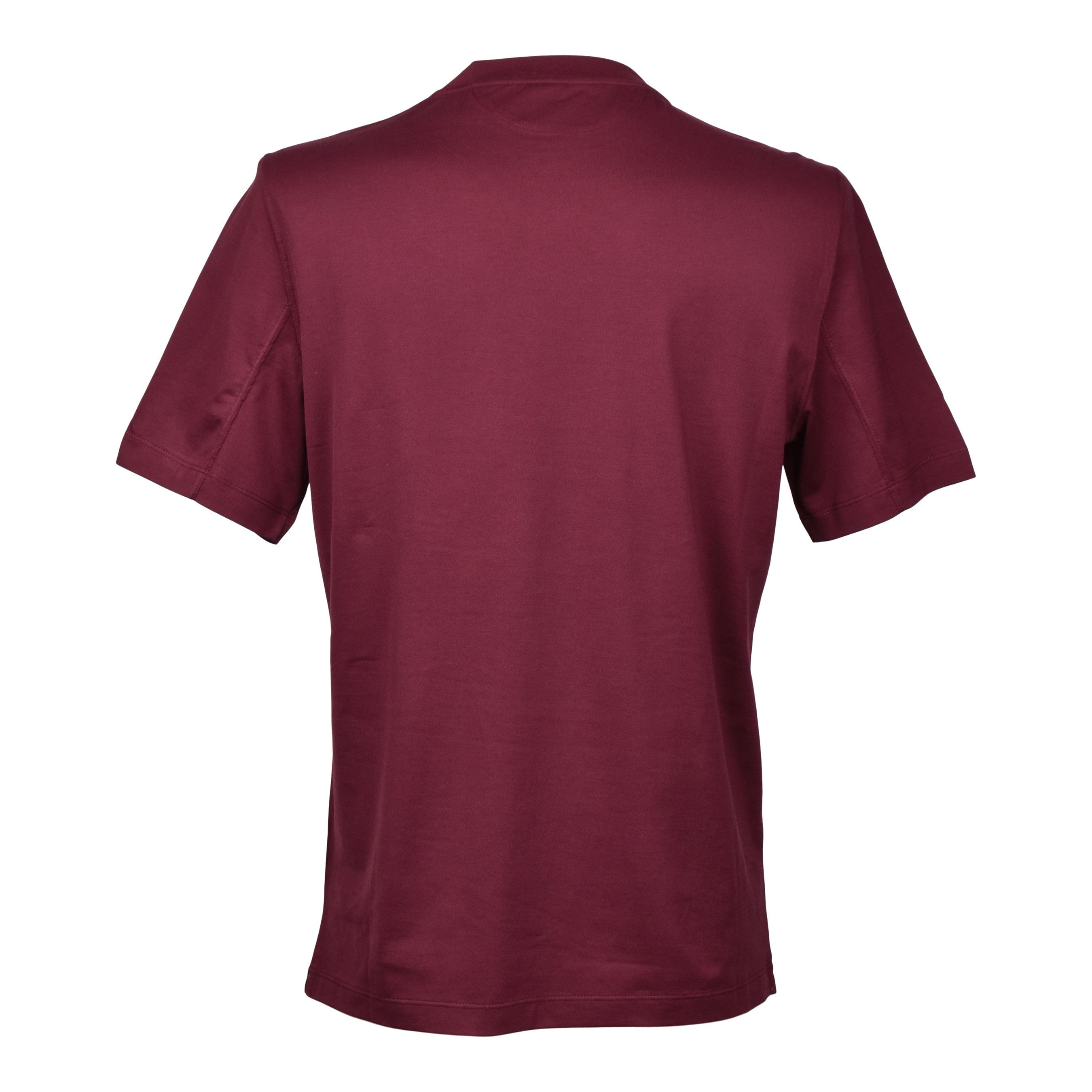 BRUNELLO CUCINELLI MEN'S RED SILK BLEND CREW NECK T-SHIRT