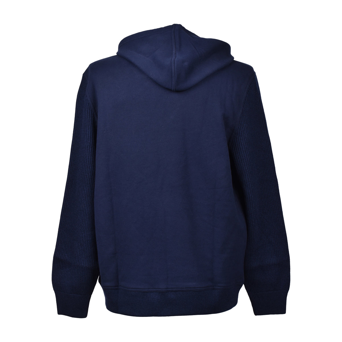 BRUNELLO CUCINELLI MEN'S NAVY COTTON TWO TONE HOODIE SWEATER