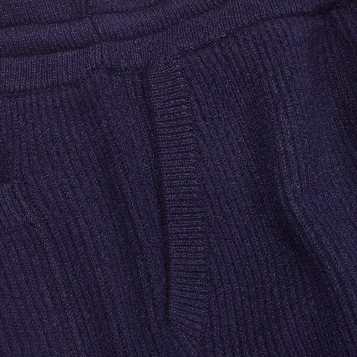 BRUNELLO CUCINELLI MEN'S NAVY WOOL RIBBED TROUSERS