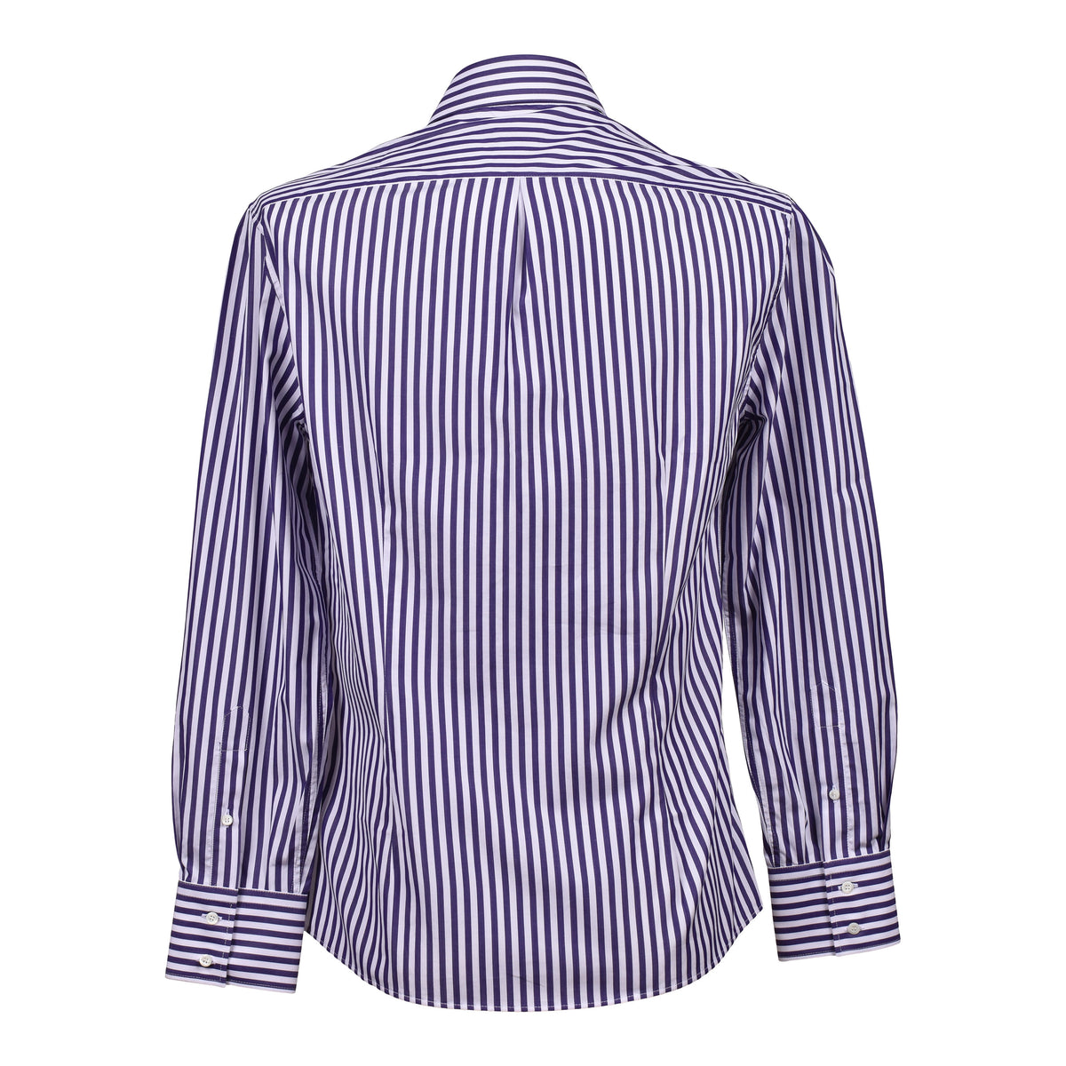 BRUNELLO CUCINELLI MEN'S BLUE STRIPED SLIM FIT COTTON SHIRT