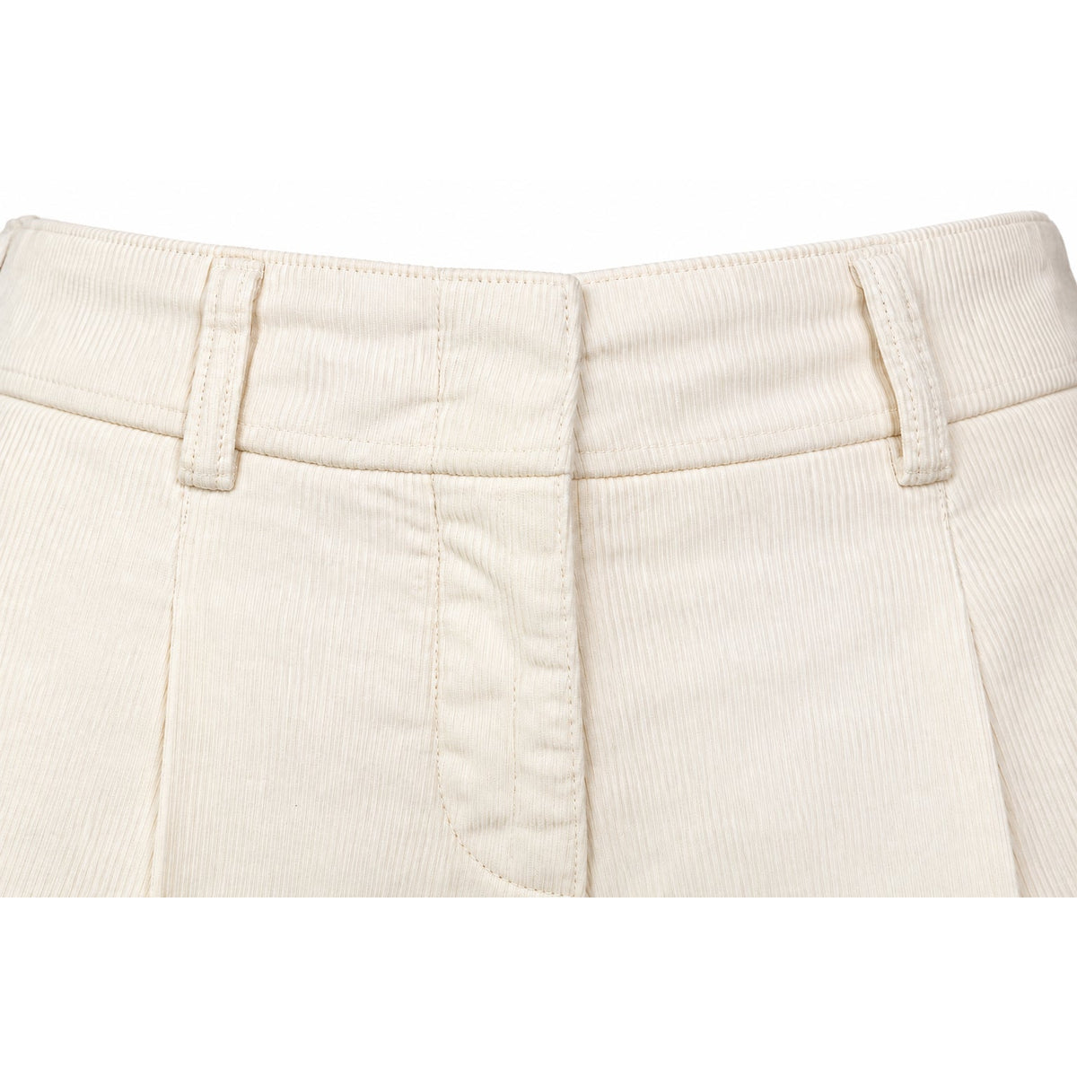 Peserico White Straight Leg High Waist Pleated Cuffed Trousers White