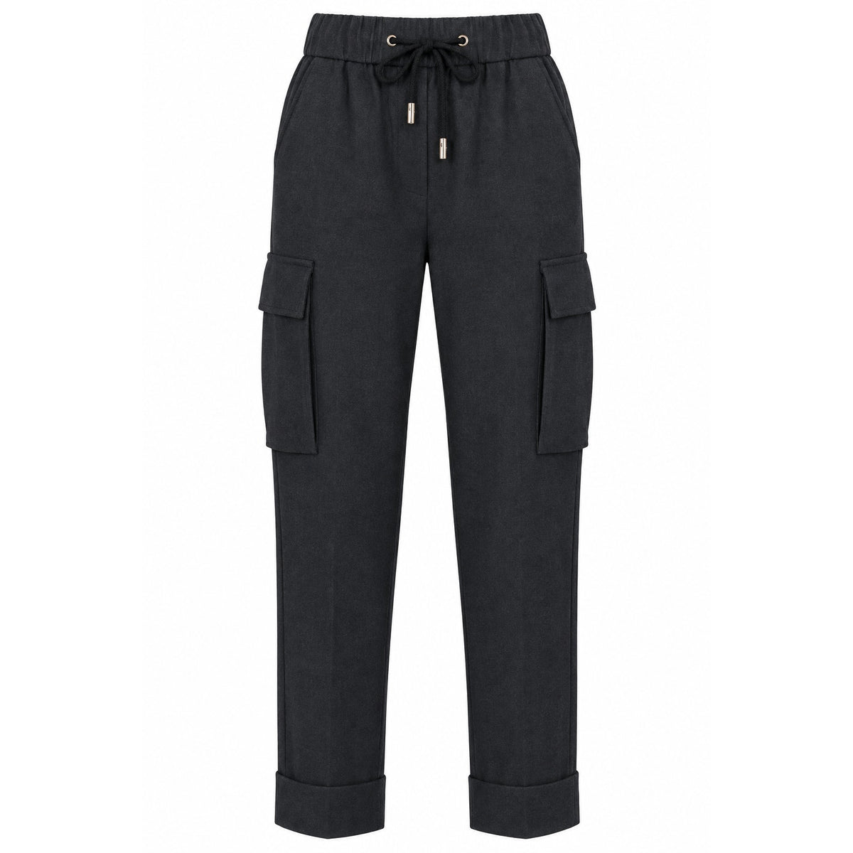 Peserico Drawstring Waistband Cropped Track Pants Black Size 38