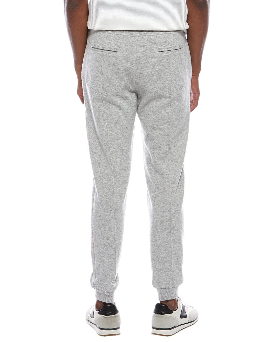 BRUNELLO CUCINELLI MEN'S LIGHT GREY WOOL TROUSERS