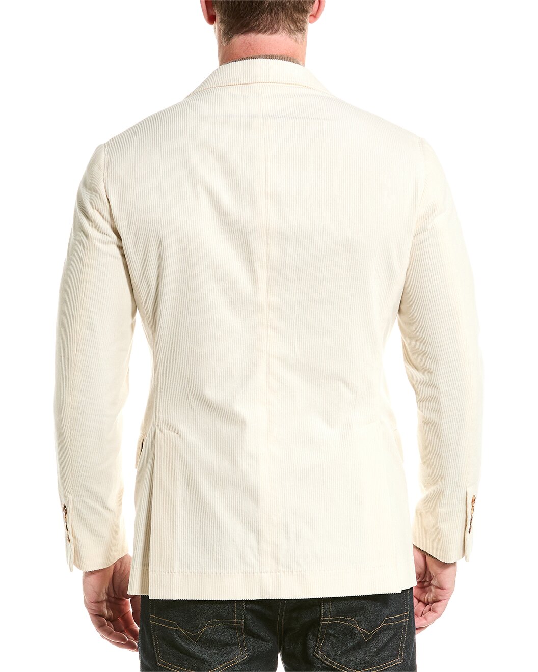 BRUNELLO CUCINELLI MEN'S MILK DECONSTRUCTED BLAZER