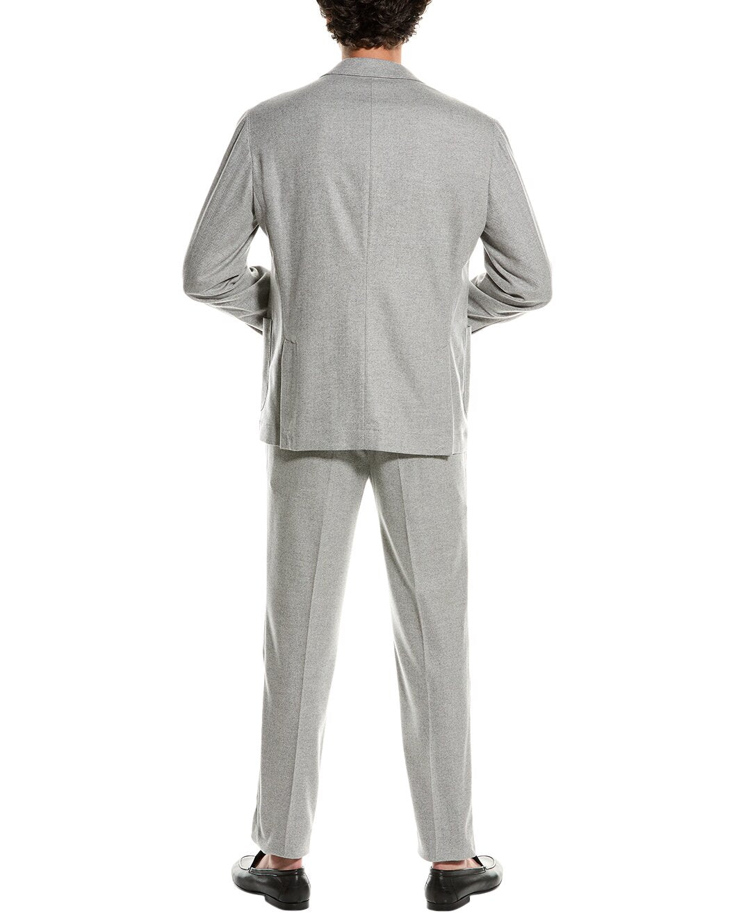 BRUNELLO CUCINELLI MEN'S LIGHT GRAY WOOL SUIT