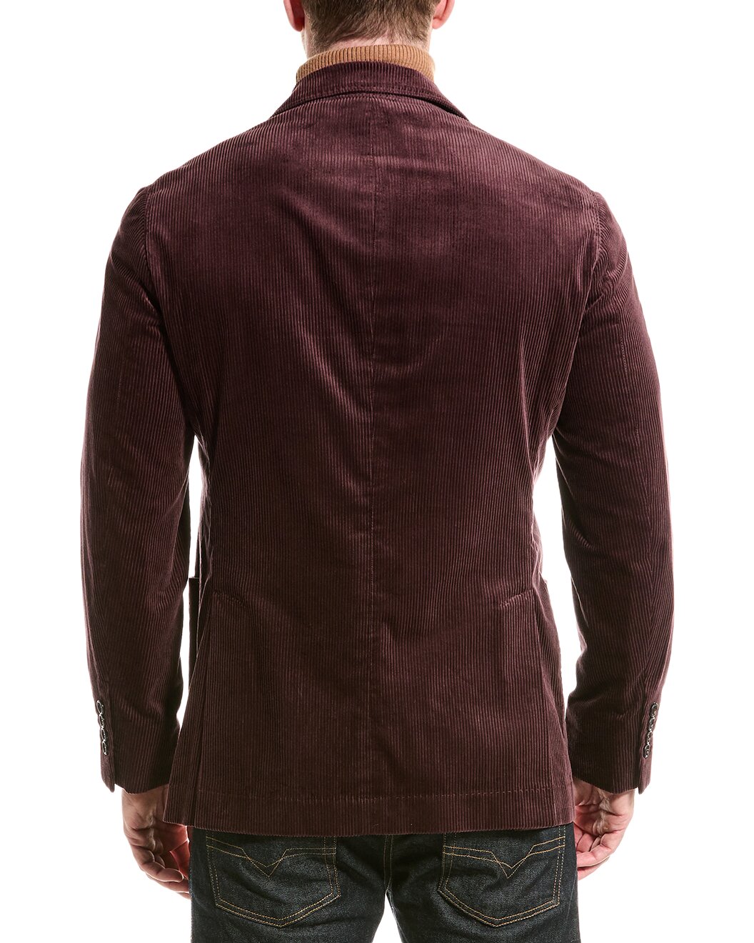 BRUNELLO CUCINELLI MEN'S DARK PURPLE DOUBLE BREASTED BLAZER