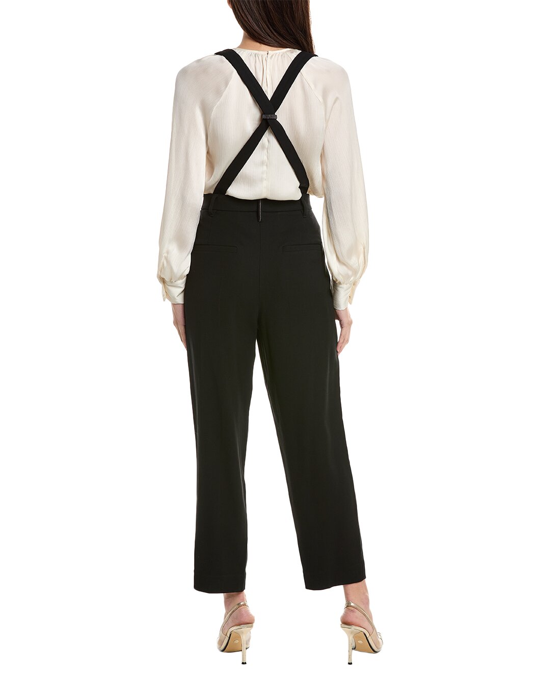 BRUNELLO CUCINELLI WOMEN'S BLACK TAILORED WOOL TROUSERS