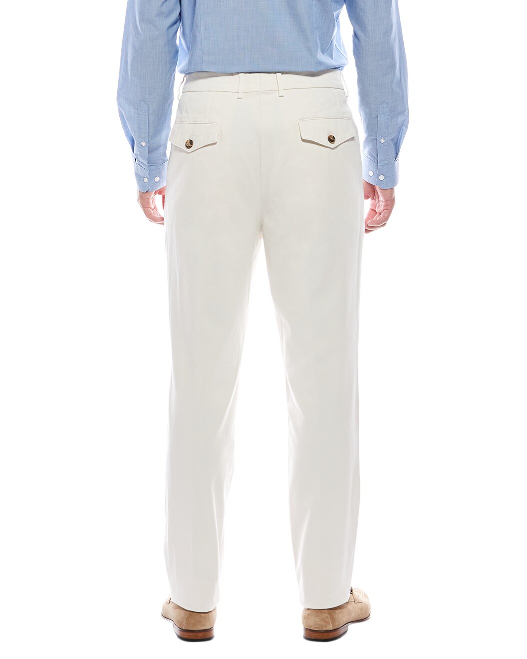 BRUNELLO CUCINELLI MEN'S OFF-WHITE PLEATED TAILORED TROUSERS