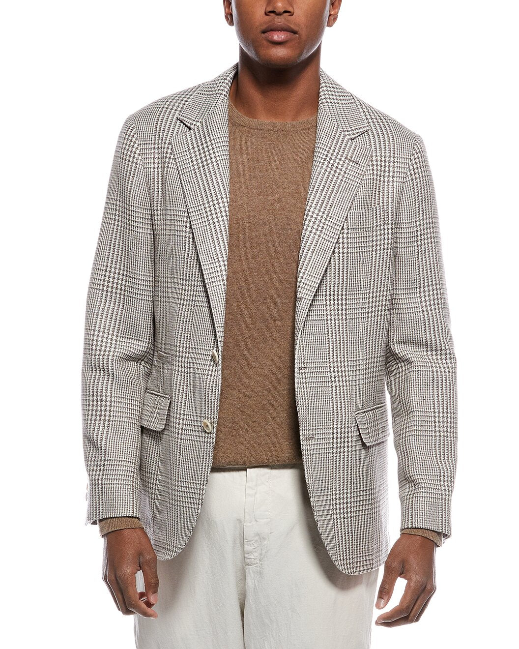 BRUNELLO CUCINELLI MEN'S PLAID DECONSTRUCTED BLAZER