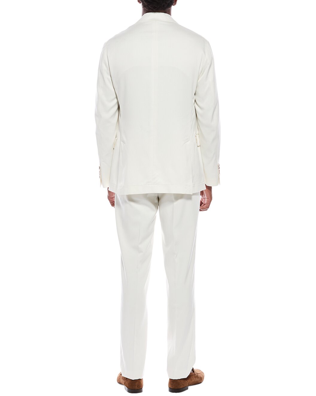 BRUNELLO CUCINELLI MEN'S OFF WHITE TAILORED SUIT