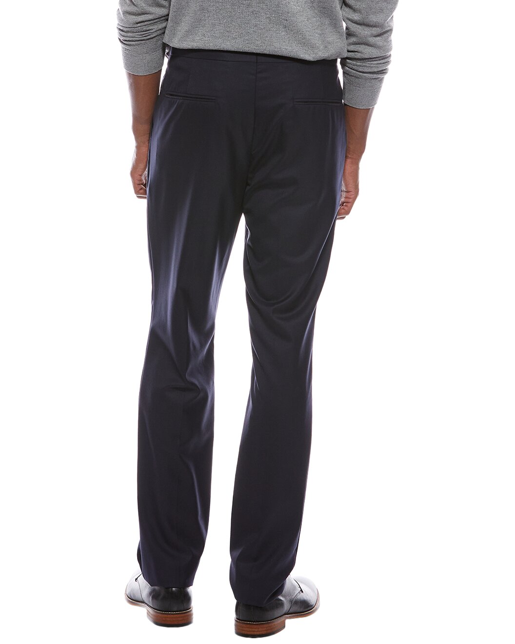 BRUNELLO CUCINELLI MEN'S DARK BLUE WOOL TROUSERS