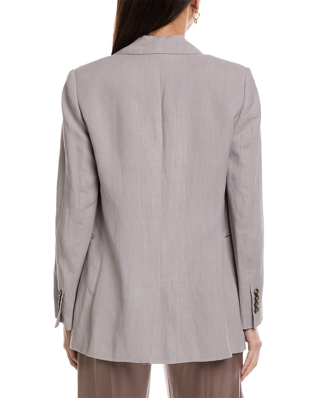 BRUNELLO CUCINELLI WOMEN'S LIGHT PURPLE LINEN BLAZER