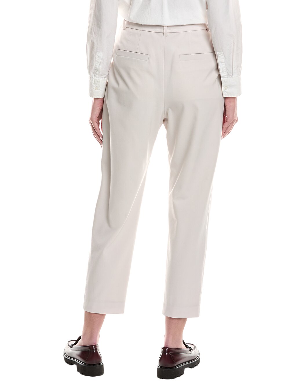 BRUNELLO CUCINELLI WOMEN'S OFF WHITE PLEATED TROUSERS