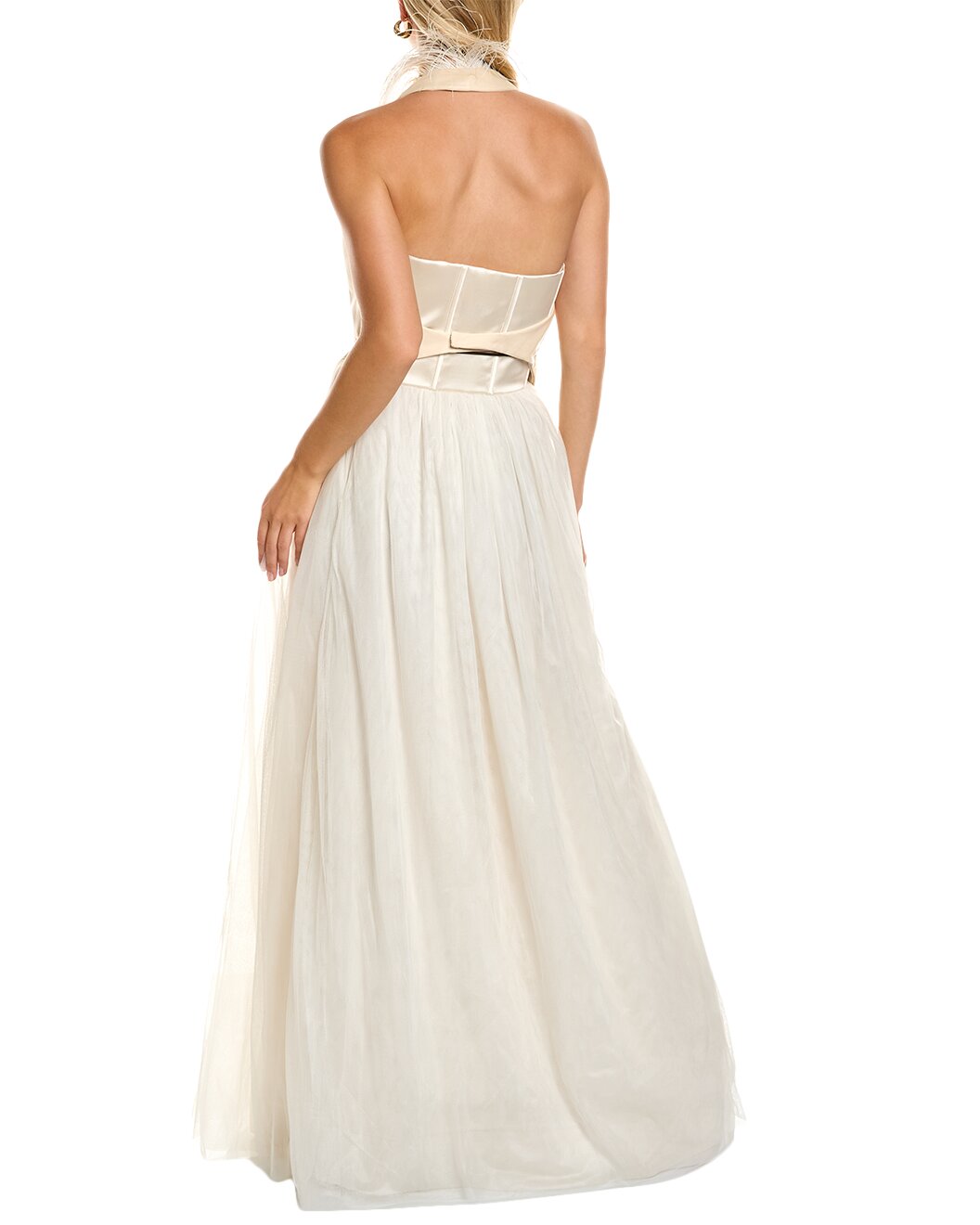 BRUNELLO CUCINELLI WOMEN'S LIGHT BEIGE HALTER DRESS