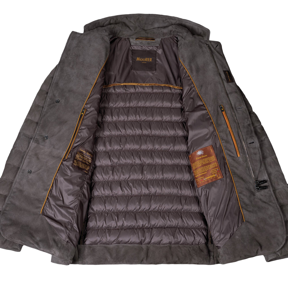 MOORER MEN'S SMOKE QUILTED BUTTON-UP JACKET