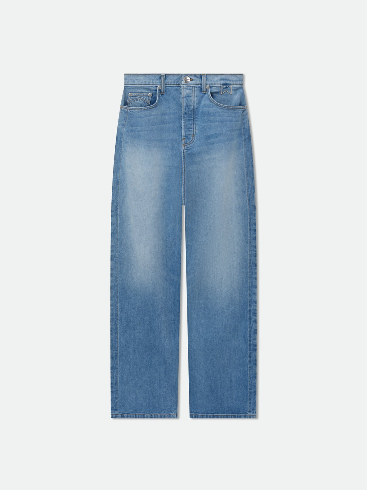 RHUDE MEN'S BLUE WIDE-LEG DENIM TROUSERS