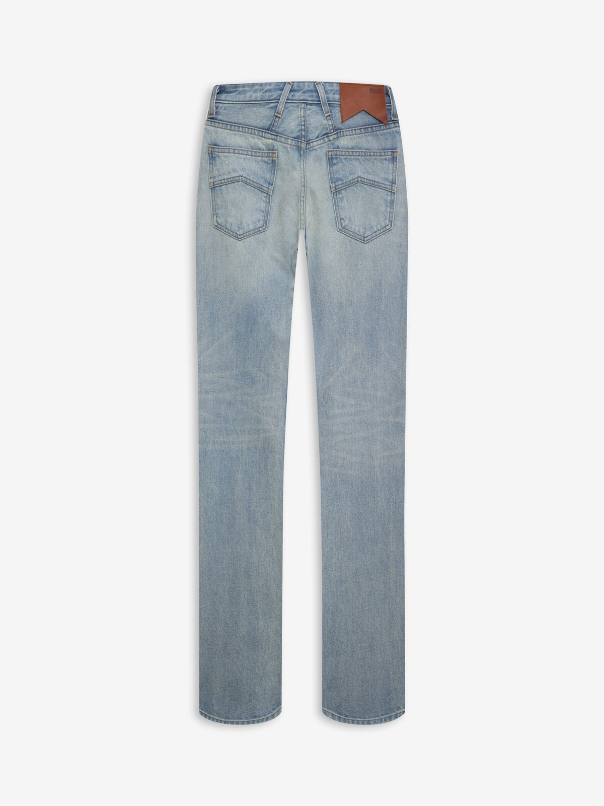 RHUDE WOMEN'S LIGHT INDIGO FLARE TROUSERS
