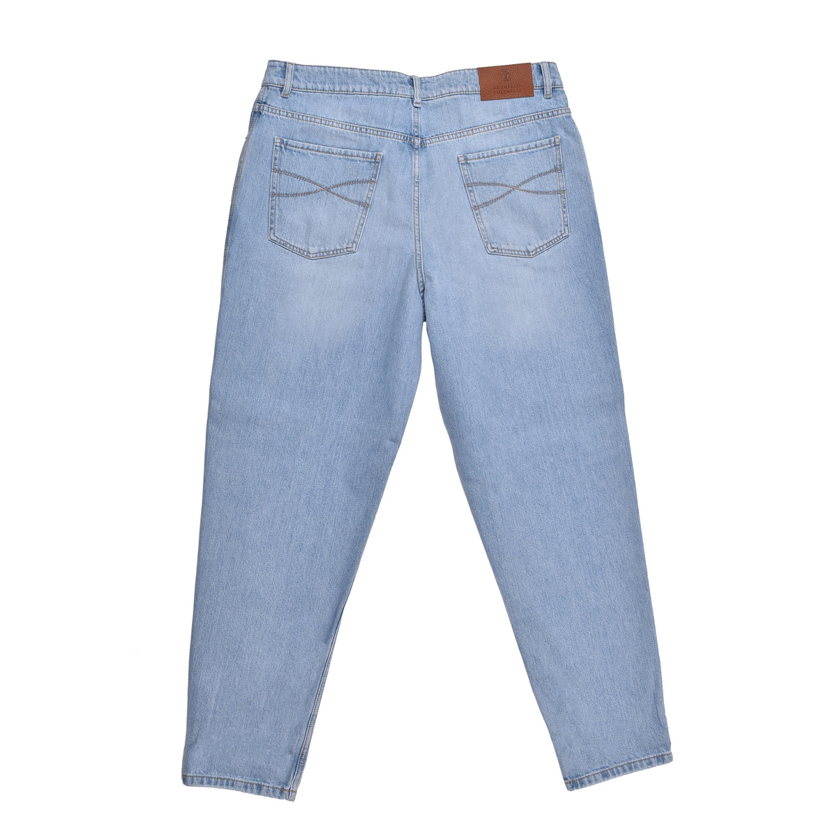 BRUNELLO CUCINELLI MEN'S LIGHT BLUE DENIM TROUSERS