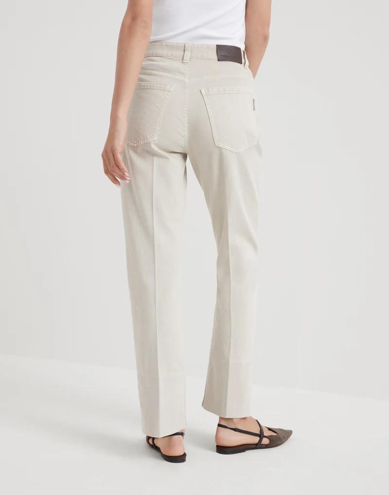 BRUNELLO CUCINELLI WOMEN'S IVORY STRAIGHT LEG TROUSERS