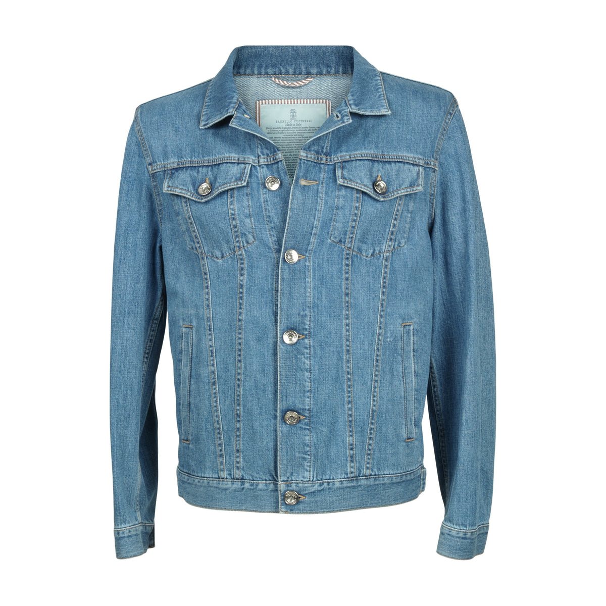 BRUNELLO CUCINELLI MEN'S LIGHT DENIM JACKET