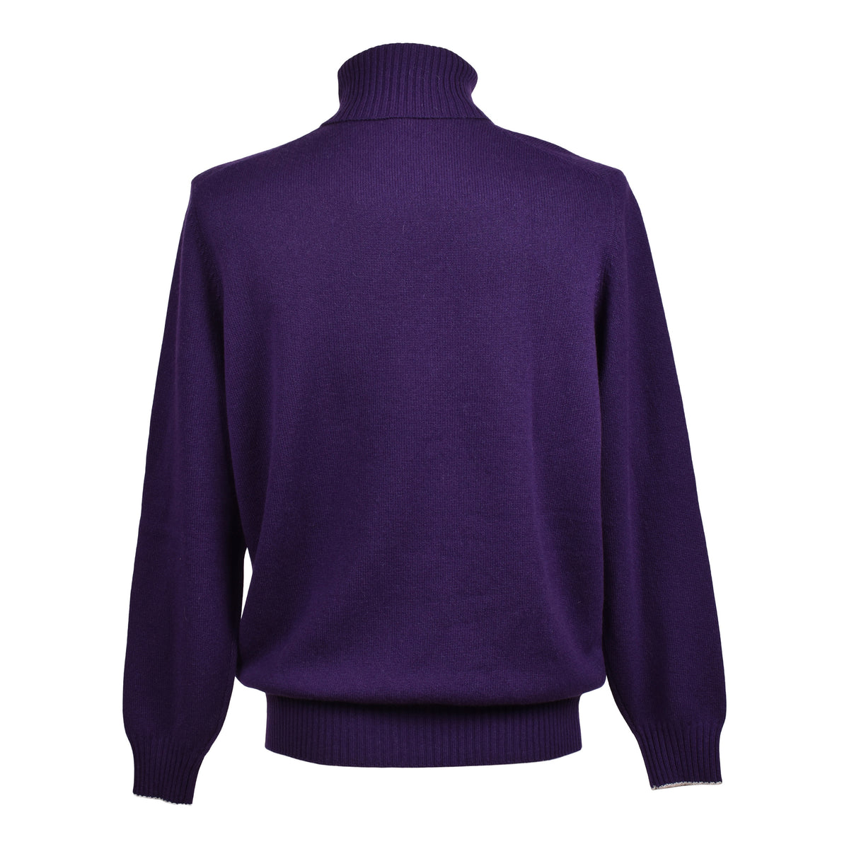 BRUNELLO CUCINELLI MEN'S PURPLE CASHMERE TURTLENECK SWEATER