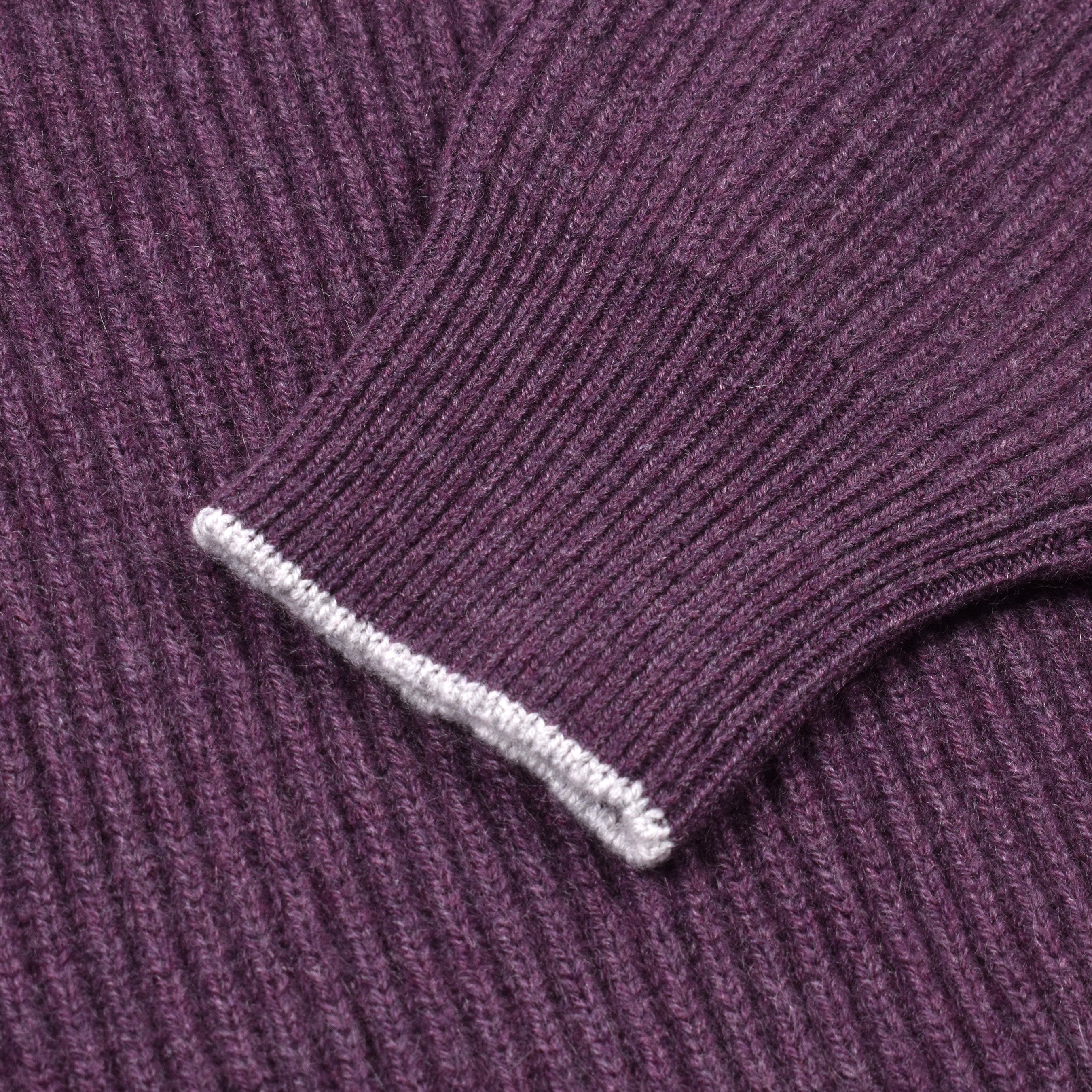 BRUNELLO CUCINELLI MEN'S PLUM CASHMERE CREW NECK SWEATER