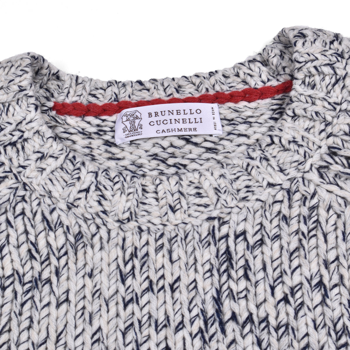 BRUNELLO CUCINELLI MEN'S GRAY WOOL SILK SWEATER
