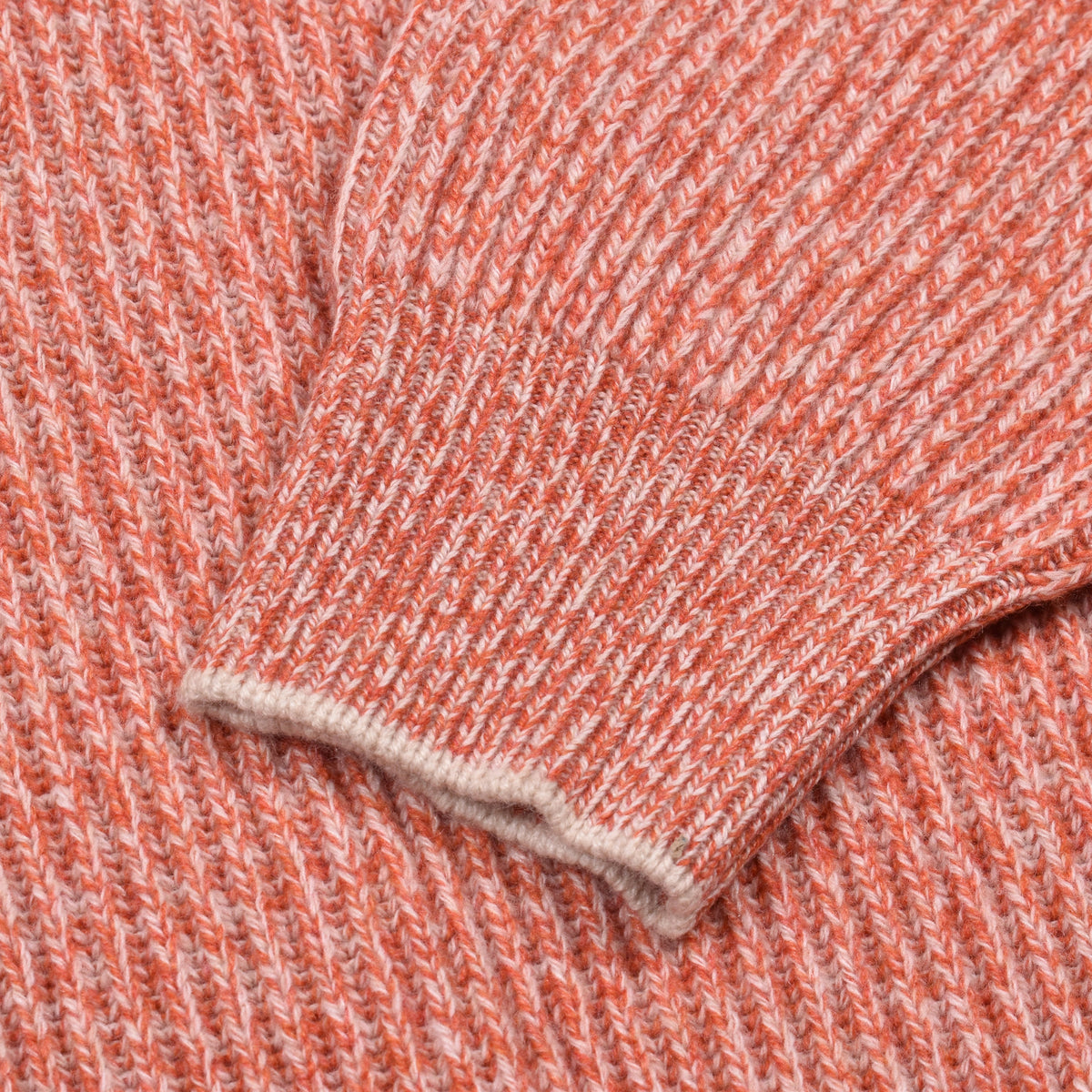 BRUNELLO CUCINELLI MEN'S ORANGE WOOL SILK TURTLENECK SWEATER