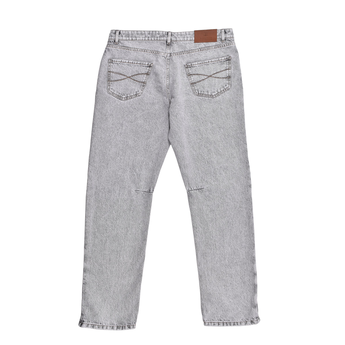 BRUNELLO CUCINELLI MEN'S LIGHT GREY DENIM TROUSERS