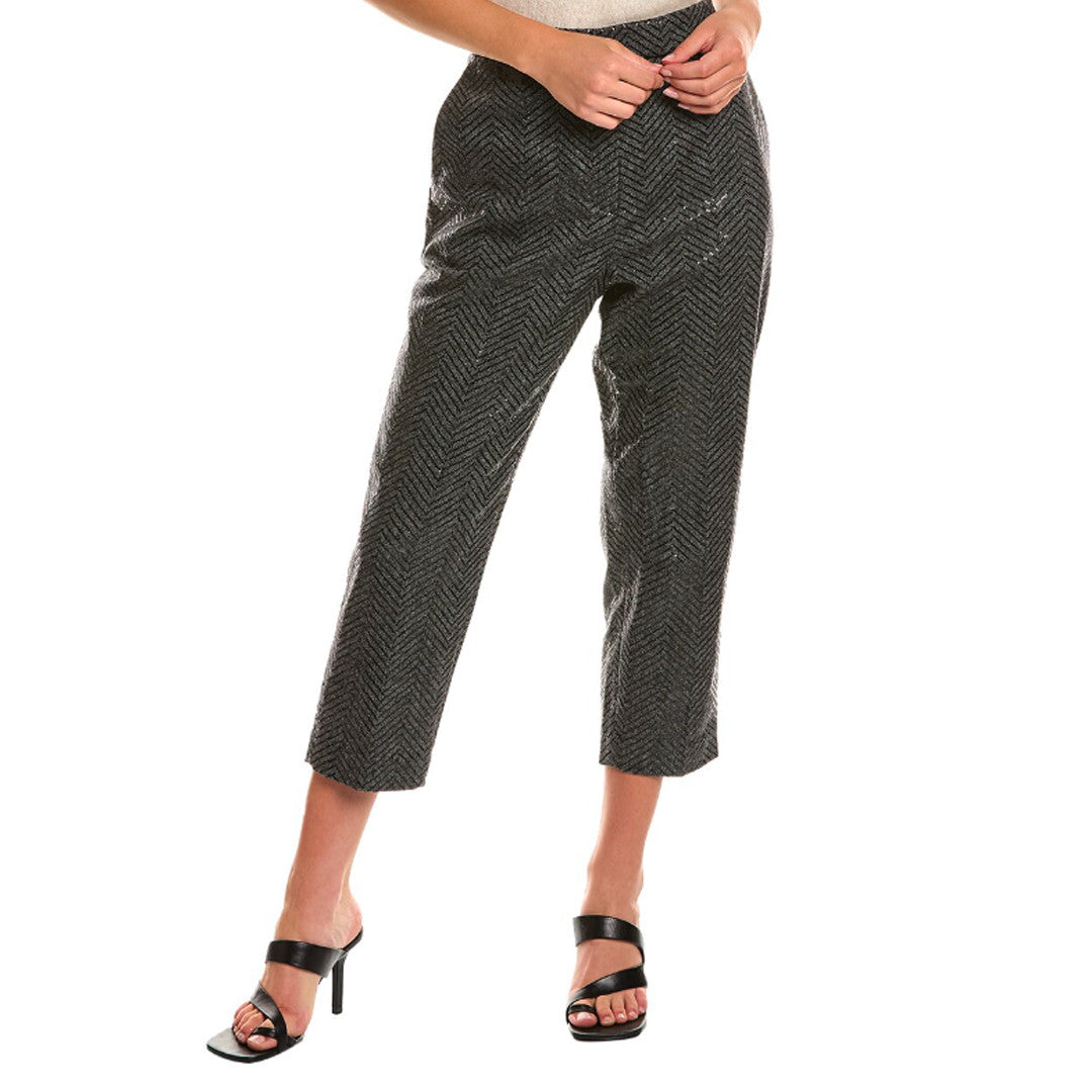 BRUNELLO CUCINELLI WOMEN'S SLATE CASHMERE CROPPED TROUSERS