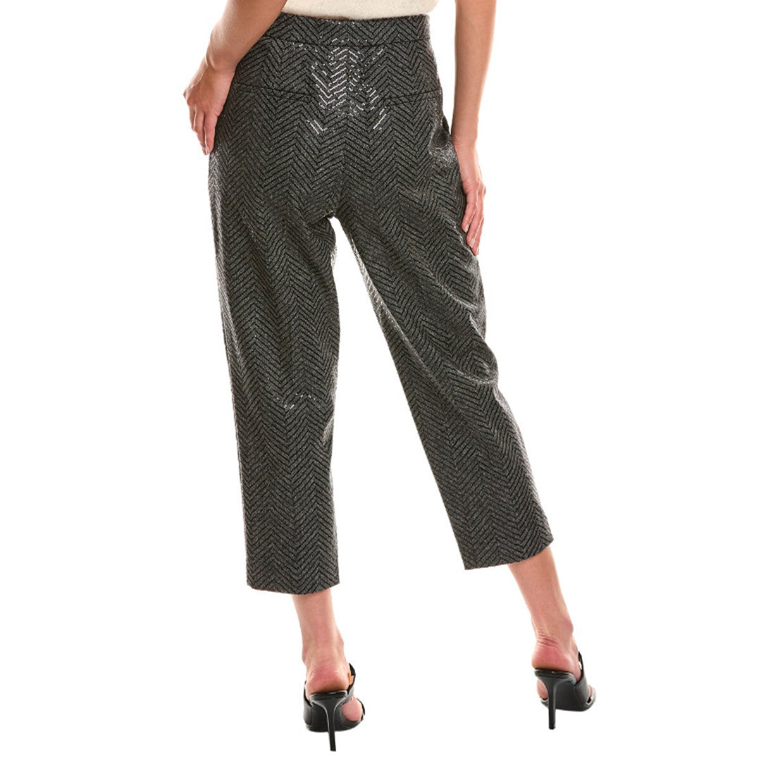 BRUNELLO CUCINELLI WOMEN'S SLATE CASHMERE CROPPED TROUSERS