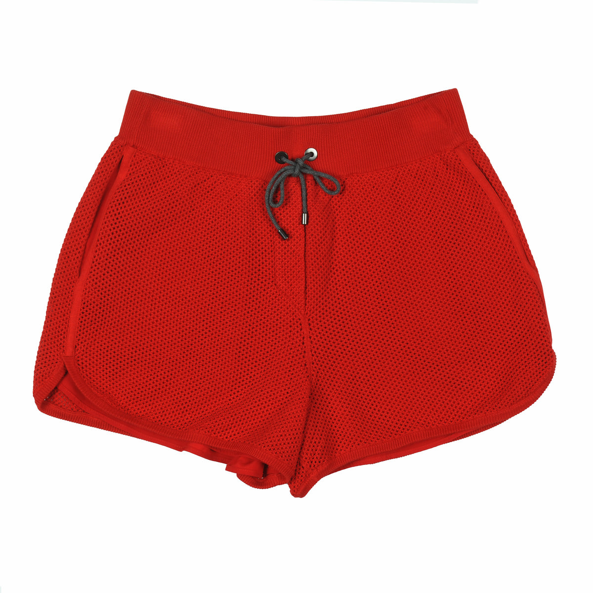 BRUNELLO CUCINELLI WOMEN'S RED MESH CASUAL SHORTS