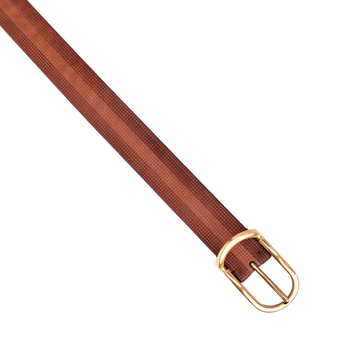BRUNELLO CUCINELLI MEN'S BROWN LEATHER TEXTURED BELT