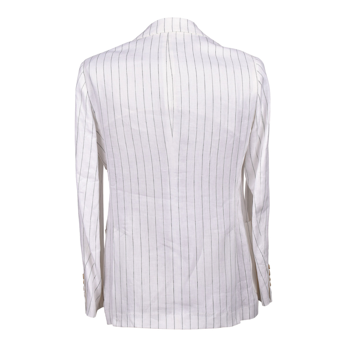 BRUNELLO CUCINELLI MEN'S WHITE LINEN STRIPED SUIT