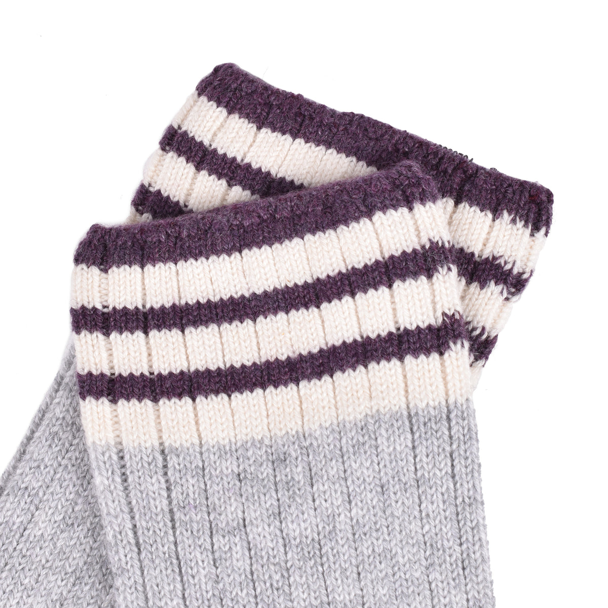 BRUNELLO CUCINELLI MEN'S GRAY CASHMERE TWO-TONE MID-CALF SOCKS